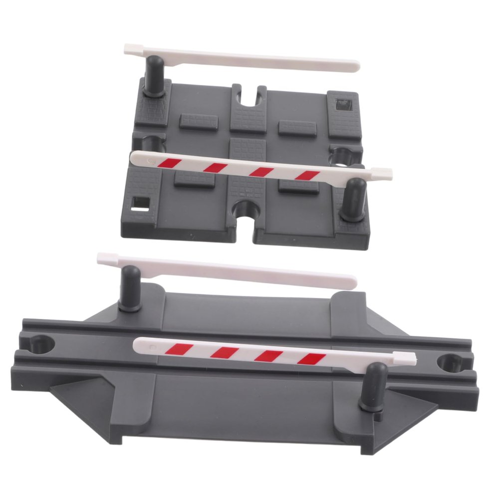 VICASKY 2pcs Train Track Accessories Toy Train Accessory DIY Train Track Plastic Railway Barriers Train Tracks Expansion