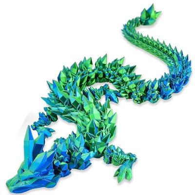 27" 3D Printed Dragon Toy, Articulated Crystal Dragon Model for Kids & Collectors, Desktop Decoration, Unique Gift for Dragon Lovers, 3D Printed Toys for Adults & Children (B 27 Inch)
