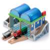 SainSmart Jr. Wooden Train Track Accessories - Premium Train Station with Double-Track Tracks and Conveyor Belt Fit for All Major Brands, Ideal Gift for Aged 3+ view 1