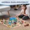 SainSmart Jr. Wooden Train Track Accessories - Premium Train Station with Double-Track Tracks and Conveyor Belt Fit for All Major Brands, Ideal Gift for Aged 3+ view 2