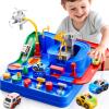 KIZONLY Car Race Track for Kids Ages 3+, Kids Car Toys for 3 Year Old Boys, Race Track for Toddlers 3+, City with 3 Small Cars and Helicopter, Educational Birthday Gifts view 1