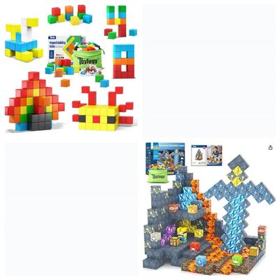 148PCS Magnetic Blocks-Build Mine Magnet World Jurassic Sword Dinosaur Toys Magnetic Cube for Boys Girls Ages 3-5 5-7, Education Preschool Magnet Toys for 3 4 5 6 Year Old Boys and Girls