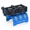 30mm RC Motor Cooling Fan and Motor Dual Fans with Heatsink Compatible with RC 1/8 1/10 Scale Car 3650 3660 3670 Motor (Blue) view 1