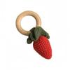 Wooden Baby Rattle Toys Stuffed Crochet Rattle with Teether Ring for Newborn Babies Fruit Wooden Teether Toy Infant Toddler Handcrafted Crochet Rattles Cute Shower Gifts for Boy and Girls view 1