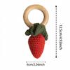 Wooden Baby Rattle Toys Stuffed Crochet Rattle with Teether Ring for Newborn Babies Fruit Wooden Teether Toy Infant Toddler Handcrafted Crochet Rattles Cute Shower Gifts for Boy and Girls view 2