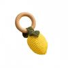 Wooden Baby Rattle Toys Stuffed Crochet Rattle with Teether Ring for Newborn Babies Fruit Wooden Teether Toy Infant Toddler Handcrafted Crochet Rattles Cute Shower Gifts for Boy and Girls view 1