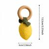 Wooden Baby Rattle Toys Stuffed Crochet Rattle with Teether Ring for Newborn Babies Fruit Wooden Teether Toy Infant Toddler Handcrafted Crochet Rattles Cute Shower Gifts for Boy and Girls view 2
