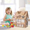 GLACER Montessori Busy House, Wooden Learning Toys w/Clock & Interior Storage Space,Early Education Busy Board for Sensory Game & Fine Motors Skills, Gift for Baby, Boys & Girls view 2