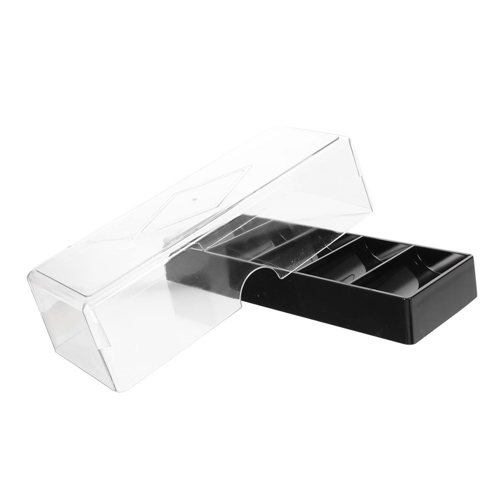 VANZACK Acrylic Poker Chip Case Portable Wear Resistant Holder for Home Travel Organize and Store Chips Tidy Space Saving Design Acrylic with Cover
