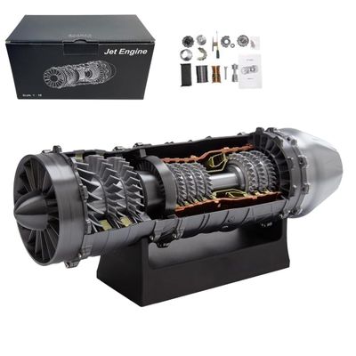 HOENTECH WS-15 Turbofan Engine Kit That Runs, 1/18 Aircraft Turbofan Engine Model, 3D Printed Assembly Simulation Turbine Toy Physics Experiment Set for Adults