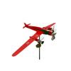 3D Airplane Outdoor Wind Spinner, Metal Aircraft Shape Weather Vane, Garden Sheds Wind Vane, Windmill Ornament for Yard Decor (Red) view 1