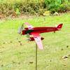 3D Airplane Outdoor Wind Spinner, Metal Aircraft Shape Weather Vane, Garden Sheds Wind Vane, Windmill Ornament for Yard Decor (Red) view 2