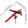 3D Airplane Outdoor Wind Spinner, Metal Aircraft Shape Weather Vane, Garden Sheds Wind Vane, Windmill Ornament for Yard Decor (Red) view 3