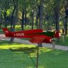 3D Airplane Outdoor Wind Spinner, Metal Aircraft Shape Weather Vane, Garden Sheds Wind Vane, Windmill Ornament for Yard Decor (Red) view 4