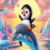 CALVENDO Puzzle A Dolphin as a Means of Transportation for a Little Penguin | 1000 Pieces Size 25" x 19" view 2