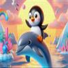 CALVENDO Puzzle A Dolphin as a Means of Transportation for a Little Penguin | 1000 Pieces Size 25" x 19" view 3
