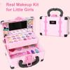 Alomejor Real Makeup Kit, Safe and Washable Cosmetics, Ideal Little Girls, with Exquisite Cosmetic for Travel Use view 2