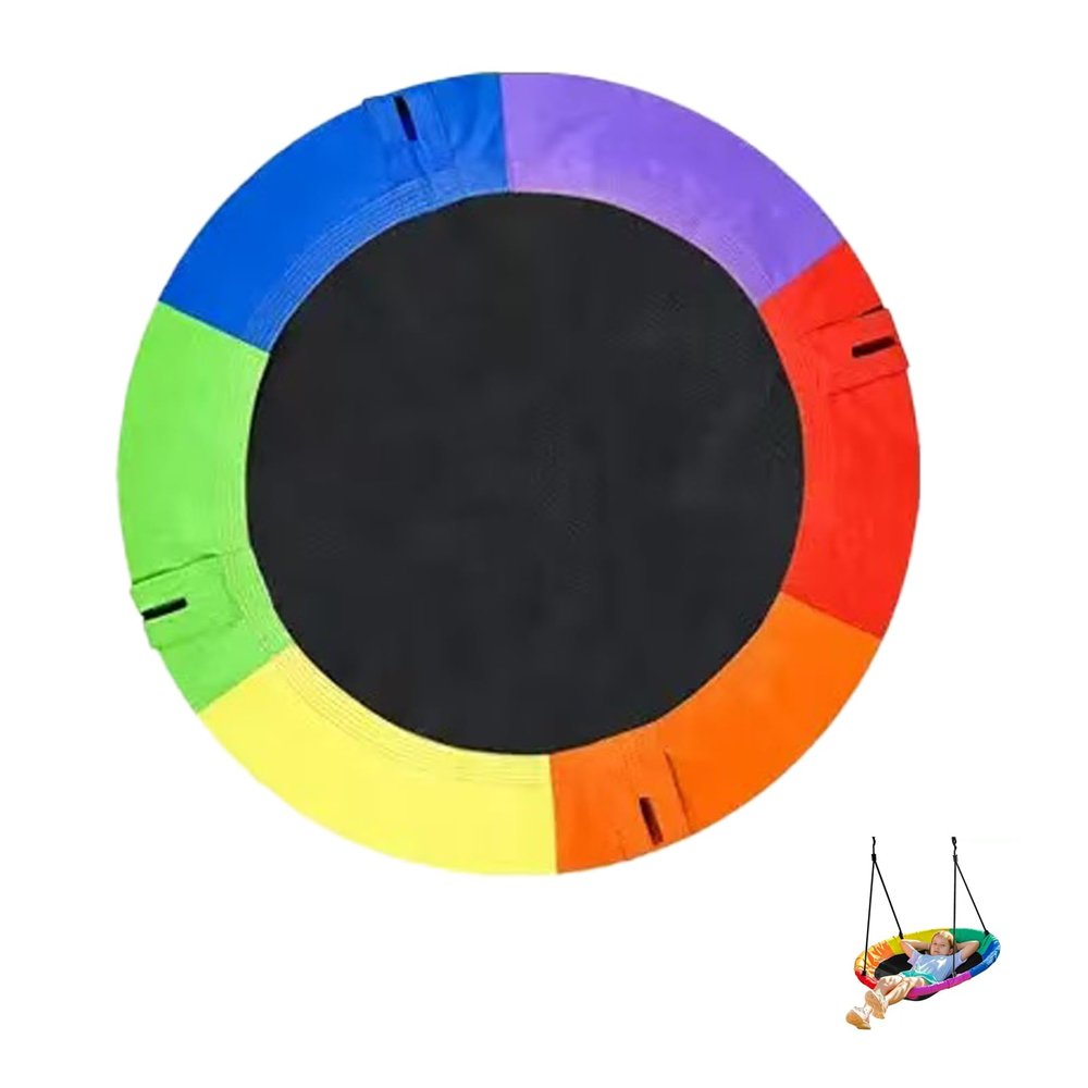 40-Inch Tree Swing Replacement FabricSaucer Swing Replacement CoverRound Saucer Swing Seat Cover, Oxford Fabric (Colorful, 40 inch)