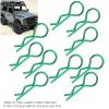 10PCS RC Body Clips for 1/5 1/6 1/8 1/10 RC Car, R Shape Metal Body Clips Pins RC Car Shell Clip for Remote Control Car Shell (Green) view 4