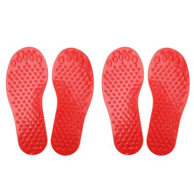 2 Pair Foot Shaped Floor Markers, Non Slip PVC Feet Carpet Markers with Fun Exercise and Educational, Versatile for Sports, Games, Classroom Activities, Ideal for Cognitive (Red)
