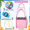 Boao 20 Packs Mesh Beach Bag Sand Toy 9.5 x 9 Inch Seashell Collecting Bag Outdoor Swimming Beach Accessories Gift for Boys and Girls (Bright,Cartoon Pattern) view 2