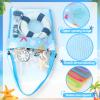 Boao 20 Packs Mesh Beach Bag Sand Toy 9.5 x 9 Inch Seashell Collecting Bag Outdoor Swimming Beach Accessories Gift for Boys and Girls (Bright,Cartoon Pattern) view 3