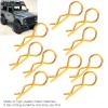 10PCS RC Body Clips for 1/5 1/6 1/8 1/10 RC Car, R Shape Metal Body Clips Pins RC Car Shell Clip for Remote Control Car Shell (Yellow) view 4
