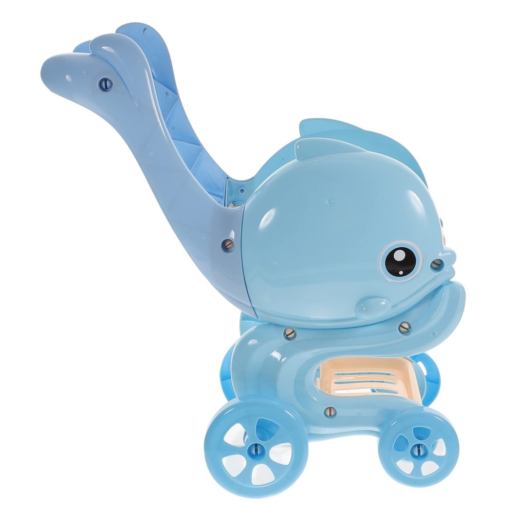 Toddmomy Shopping Cart Cartoon Grocery Cart for Pretend Play Lightweight Portable Shopping for Present for Role Play and Scene Simulation