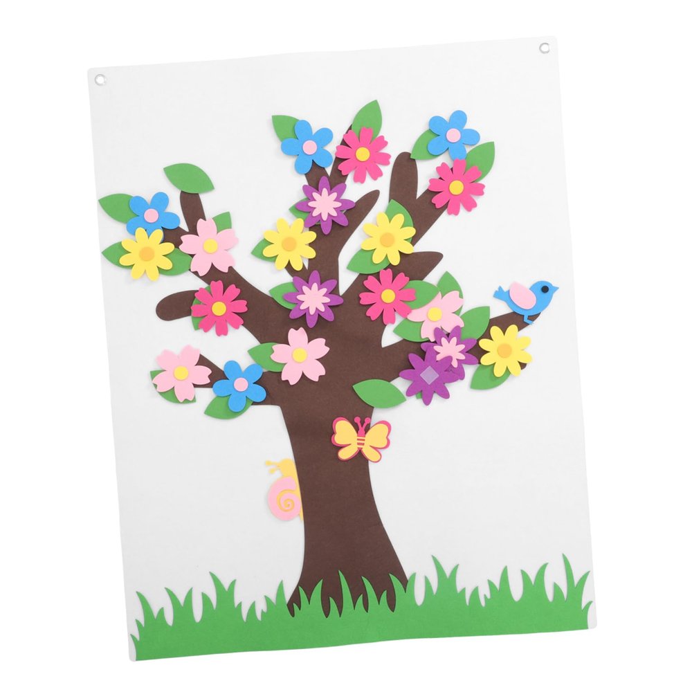 KONTONTY 1set Handmade DIY Storyboard for Boys and Girls Sensory Wall Panel Preschool Wall Tree Decor Felt Board Crafts Boys and Girls Playroom Decor