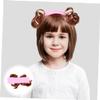 ELAYARD 1pc Boys and Girls Hair Headdress Wig Lovely Bun Design Hair Prop for Parties and Daily Decoration Headband Soft Material Yellow view 3