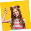 ELAYARD 1pc Boys and Girls Hair Headdress Wig Lovely Bun Design Hair Prop for Parties and Daily Decoration Headband Soft Material Yellow view 4