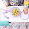 Bumkins - Jelly Silicone Bowl, Lid, Spoon, Training Chewtensils - For Ages 4 Months+ - Suction Base - 100% Food-Safe Silicone - Oven, Microwave, & Dishwasher Safe - Jelly Purple view 2
