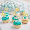 13Pcs Decor Glitter On Cloud 9 Cake Topper Glitter Little Star Cupcake Toppers Moon Cloud Cupcake Twinkle Twinkle Little Star Baby Shower Decorations for Kids Birthday Party Supplies view 2
