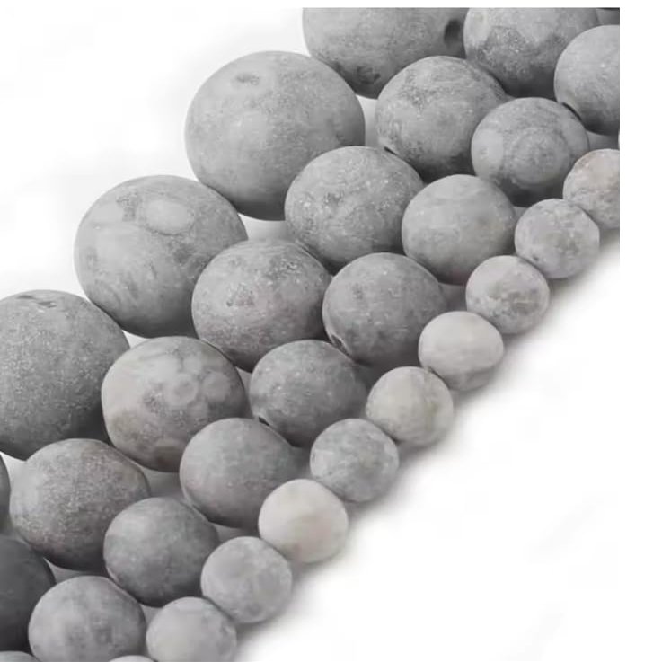 4/6/8/10mm Matte Grey Stone Beads DIY Beads for Making 15 Inch Bracelets for Women,Matte Grey,10mm 36pcs