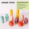 AVDAR Wooden Stacking Rocks Building Blocks,10Pcs Stacking Stones Balance Blocks, Sensory Learning Montessori Toys for Boys Girls Birthday Gifts view 2