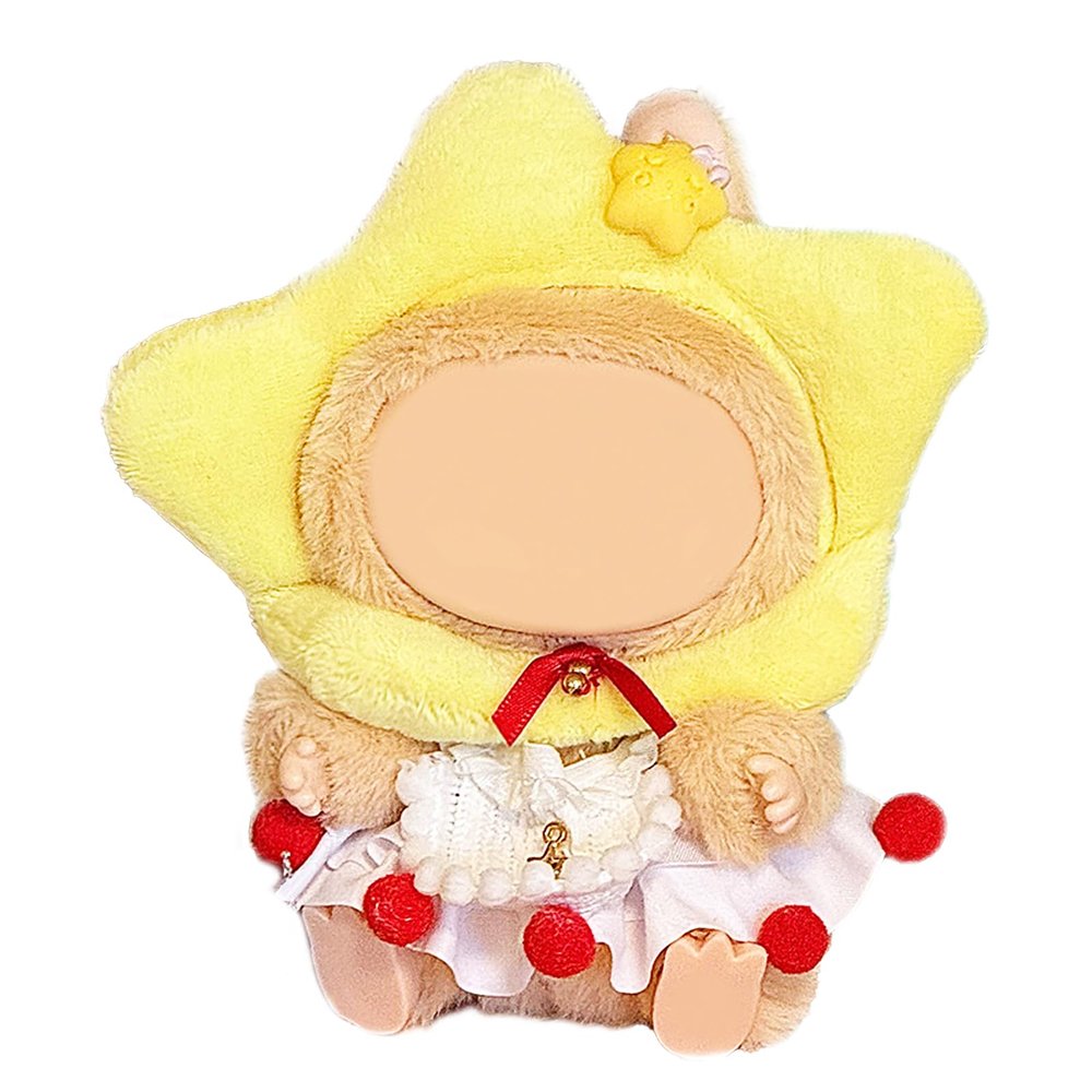 QIUTIMIY Clothes for Doll, 17cm Doll Clothes Set Suitable for Dolls Accessories - Headband + Scarf + Skirt (NO Doll),Yellow Star