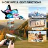 4DRC V39 Foam Remote Control Airplanes RC Planes with Camera,RC Airplane Fighter Jet with Light,Gravity Control, Auto-Follow, Trajectory Flight,One Key Take Off, 2 Batteries,Blue view 3