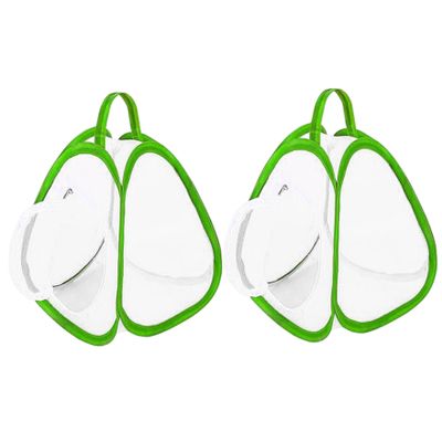 Butterfly Habitat 2Pcs 8.8x8x10 Breathable Foldable Fine Mesh Butterfly Cage with Handle & Zipper Closure for Kids When Playing Outside
