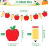 2 Pack Apple Pencil Garland Banner for Back to School Decorations, Pre-Strung Glitter Classroom Kindergarten Hanging Decor for Teacher Appreciation, First Day of School, Bulletin Board Supplies view 2