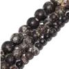 6/8/10mm Black Cracked Old Agate Beads Natural Stone Round Spacer Beads for Making DIY Bracelets Accessories 15'',Black Cracked,6mm (Approx 61pcs) view 1