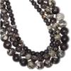 6/8/10mm Black Cracked Old Agate Beads Natural Stone Round Spacer Beads for Making DIY Bracelets Accessories 15'',Black Cracked,6mm (Approx 61pcs) view 2