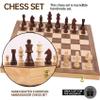 15" Staunton Chess Set with Travel Case - Professional Tournament Wooden Board, 2 Extra Queens & Storage Bag, for Dad, Portable Magnetic Chess Game for Camping/Clubs view 3