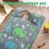 Kids Sleeping Bag Soft Plush Glowing Toddler Nap Mat with Pillow for Boys Girls Large Sleeping Mat for Daycare Preschool Kindergarten view 2