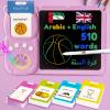 MoLingvora Writing Tablet with Bilingual Flash Cards for Kids, Arabic, Pink view 1