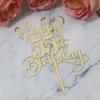 Ruscalin Happy 55th Birthday Cake TopperMirrored Gold Acrylic Topper for Cheers to 55 Years Birthday/Anniversary Party Decoration Ideas, Perfect Keepsake for your family and friends (55th)