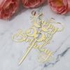 Ruscalin Happy 55th Birthday Cake TopperMirrored Gold Acrylic Topper for Cheers to 55 Years Birthday/Anniversary Party Decoration Ideas, Perfect Keepsake for your family and friends (55th) view 3