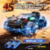 DEERC 1/12 RC Cars 45KPH, 4WD High Speed Short Course RC Truck, Off-Road All Terrain Remote Control Car with 2 Rechargeable Batteries & Spare Tire, 2.4GHz Fast RC Cars for Adults Kids Boys Gift view 4