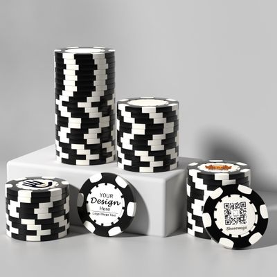 50-500 Custom Clay Poker Chips for 7 Colors,Imprinted in Full Color with Your Logo,Image or Text,40mm Heavy 11.5 Grams,Customized Drink Tokens for Bar,Party,Business Card,Golf Club or Events (Black)