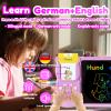 MoLingvora Writing Tablet with Bilingual Flash Cards for Kids, German, Pink view 3