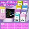 MoLingvora Writing Tablet with Bilingual Flash Cards for Kids, German, Pink view 4